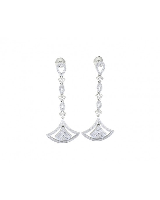 Rosa Long diamond dangle earrings in gold Rosa Long diamond dangle earrings in gold