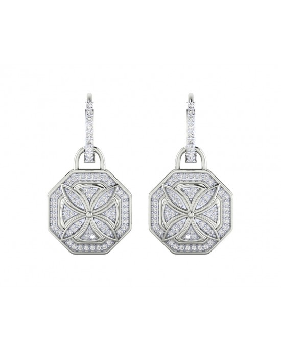 Vania Diamond Dangle Earrings in gold with removable hoops Vania Diamond Dangle Earrings in gold with removable hoops