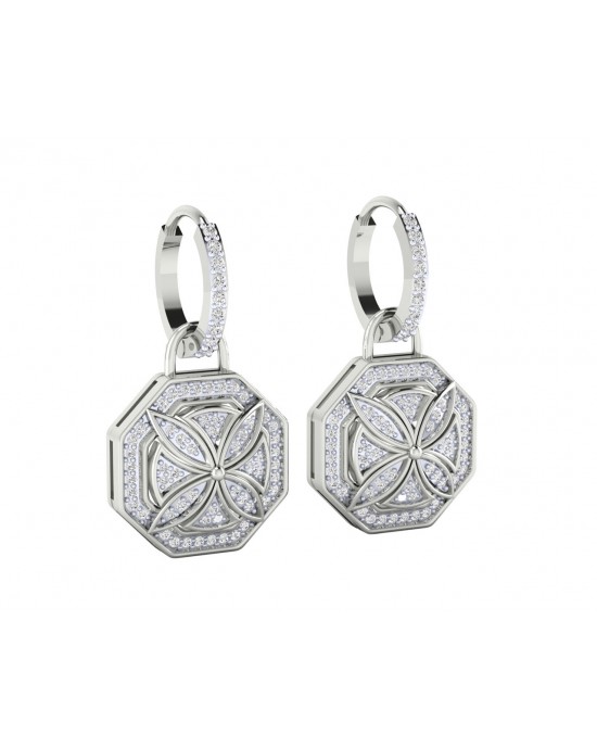 Vania Diamond Dangle Earrings in gold with removable hoops Vania Diamond Dangle Earrings in gold with removable hoops