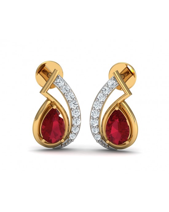 Wila Ruby & diamond earrings in 14k gold Wila Ruby & diamond earrings in 14k gold