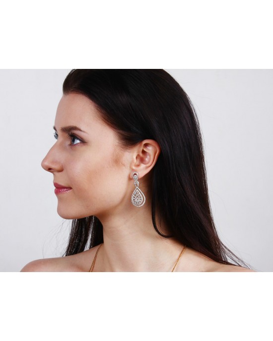 Long Diamond Wedding Earrings Long Diamond Wedding Earrings