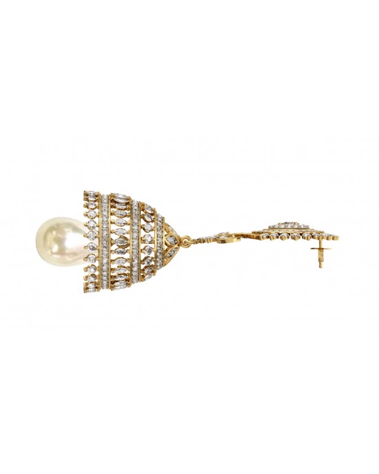 Diamond & pearl Jhumkis Diamond & pearl Jhumkis