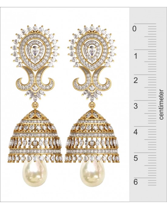 Diamond & pearl Jhumkis Diamond & pearl Jhumkis