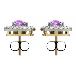 Amethyst & Diamond Cluster Earring