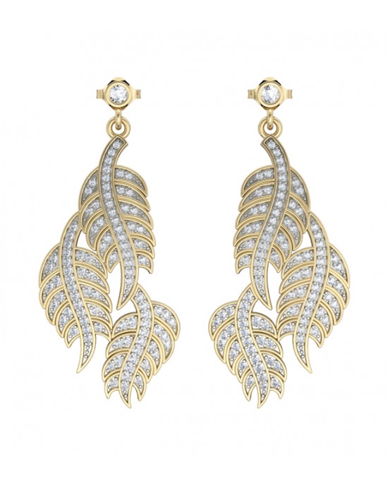Leaf Earring with Diamonds Leaf Earring with Diamonds