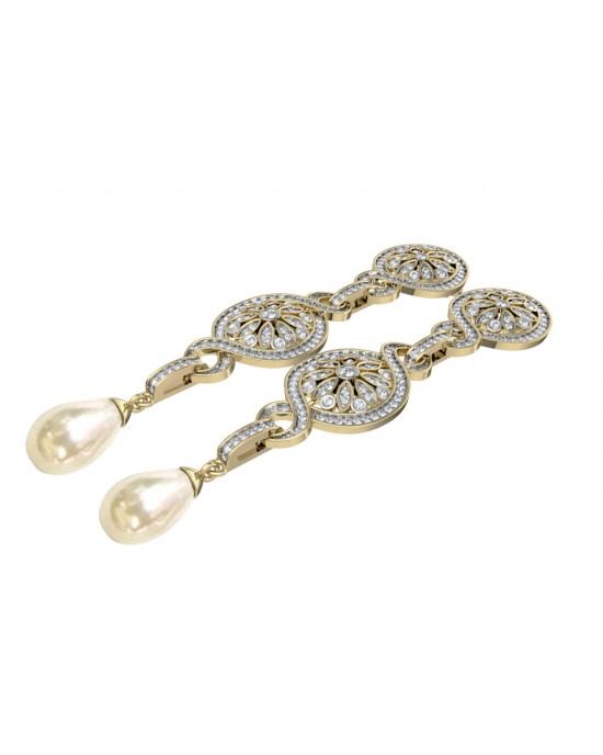 Long Delicate diamond Earrings
