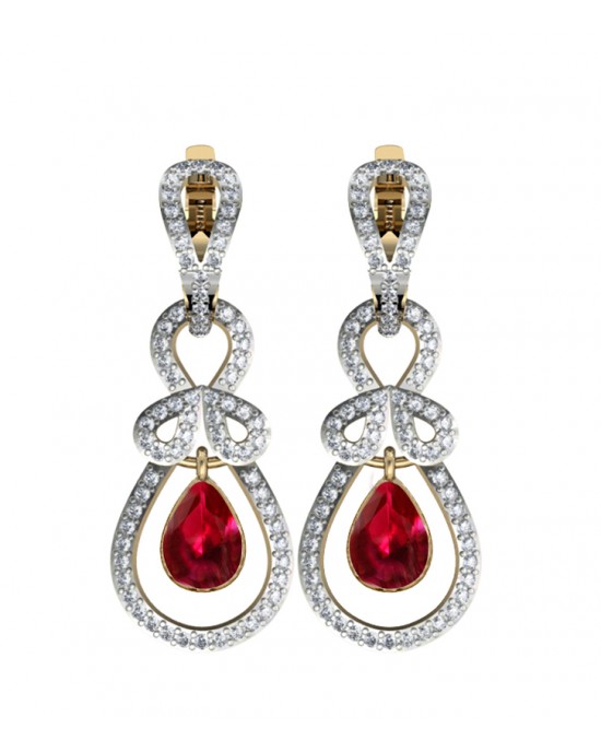 Modish Ruby & Diamond Earrings Modish Ruby & Diamond Earrings
