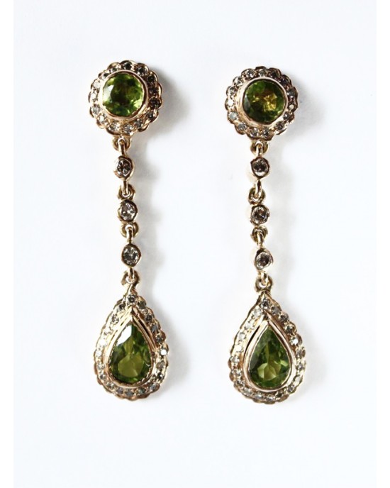 Peridot & Diamond Earring Peridot & Diamond Earring