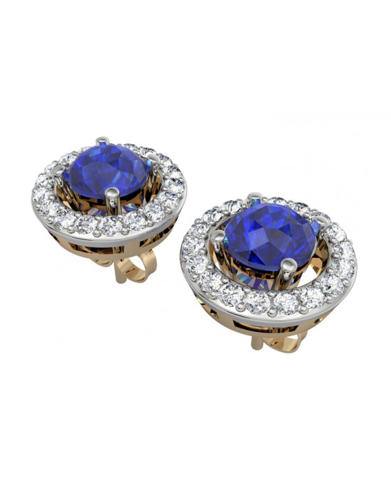 Sapphire & Diamond Cluster Earring
