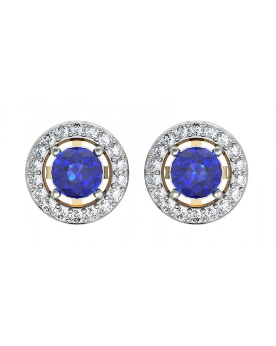 Sapphire & Diamond Cluster Earring Sapphire & Diamond Cluster Earring