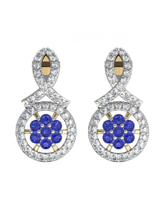Sapphire & diamond ear studs Sapphire & diamond ear studs