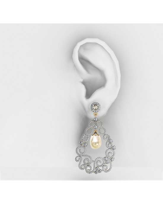 Simply Gorgeous Pearl & Diamond Earrings Simply Gorgeous Pearl & Diamond Earrings