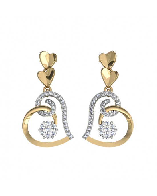 Valentine Diamond Heart Danglers Valentine Diamond Heart Danglers