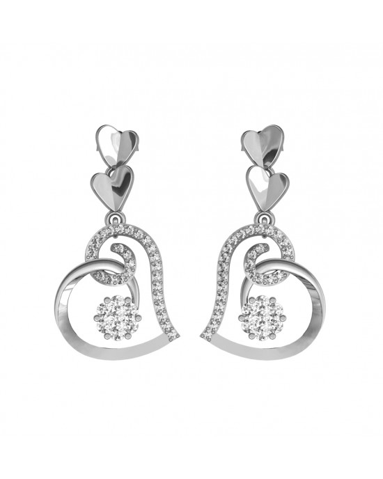 Valentine Diamond Heart Danglers Valentine Diamond Heart Danglers