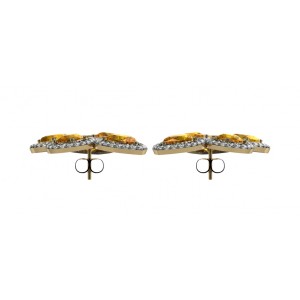 Yellow Sapphire & Diamond Earrings