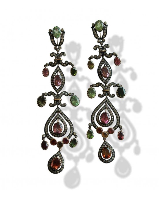 Chandelier Earrings with Tourmaline Chandelier Earrings with Tourmaline