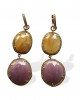 Yellow & Pink Sapphire & Diamond Earrings Yellow & Pink Sapphire & Diamond Earrings