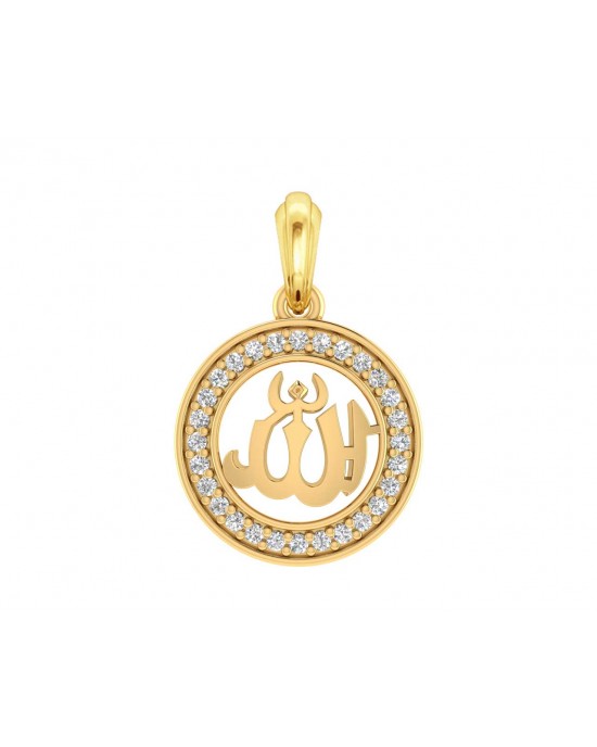 Allah 12mm charm in hallmarked Gold with round brilliant diamonds Allah 12mm charm in hallmarked Gold with round brilliant diamonds