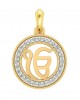 Ik onkar 12mm charm in hallmarked Gold with round brilliant diamonds Ik onkar 12mm charm in hallmarked Gold with round brilliant diamonds