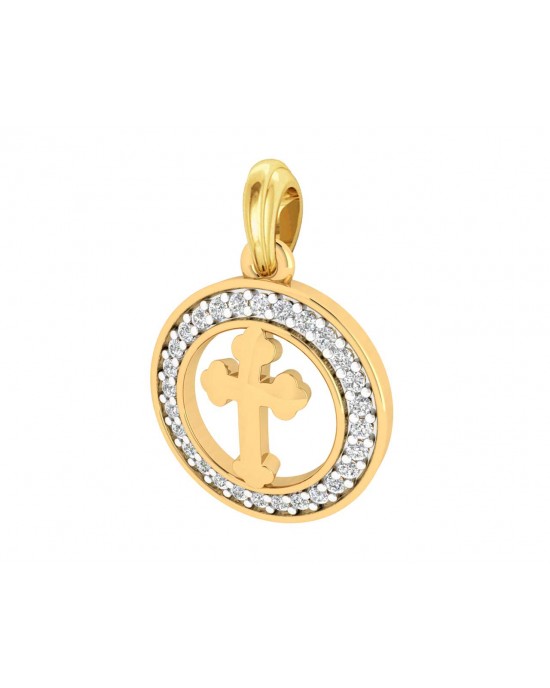 Cross 12mm charm in hallmarked Gold with round brilliant diamonds Cross 12mm charm in hallmarked Gold with round brilliant diamonds