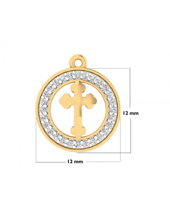 Cross 12mm charm in hallmarked Gold with round brilliant diamonds Cross 12mm charm in hallmarked Gold with round brilliant diamonds
