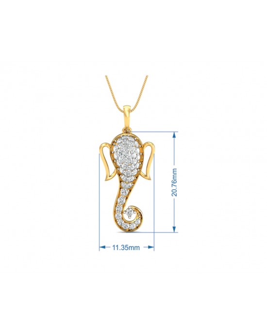 Ganesh Divine depiction pendant in gold Ganesh Divine depiction pendant in gold