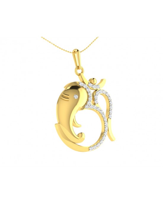 Om Ganesh in Gold & diamonds Pendant Om Ganesh in Gold & diamonds Pendant