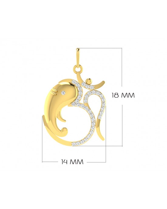 Om Ganesh in Gold & diamonds Pendant Om Ganesh in Gold & diamonds Pendant