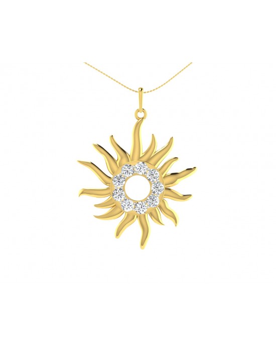Auspicious sun pendant in gold & diamonds Auspicious sun pendant in gold & diamonds