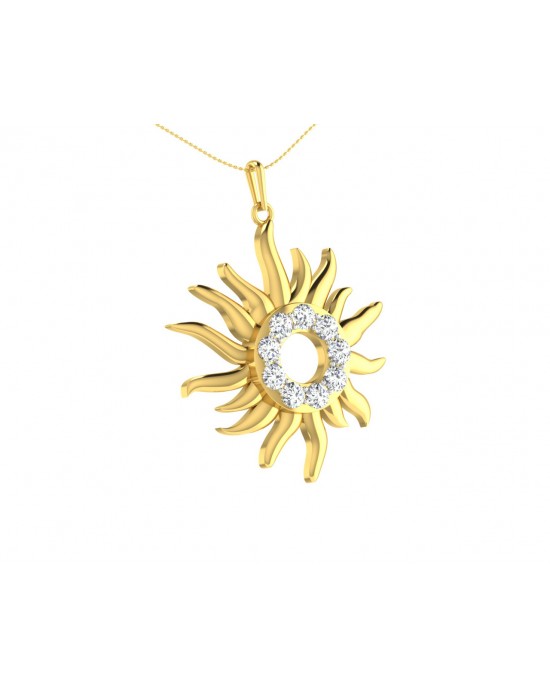 Auspicious sun pendant in gold & diamonds Auspicious sun pendant in gold & diamonds
