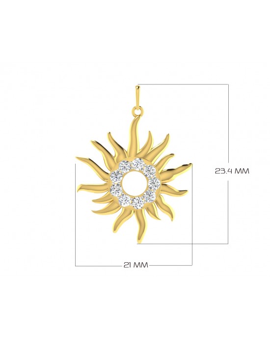 Auspicious sun pendant in gold & diamonds Auspicious sun pendant in gold & diamonds