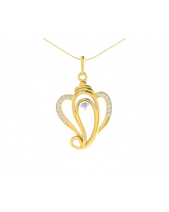 Delicate Ganesh Pendant in gold with diamonds Delicate Ganesh Pendant in gold with diamonds