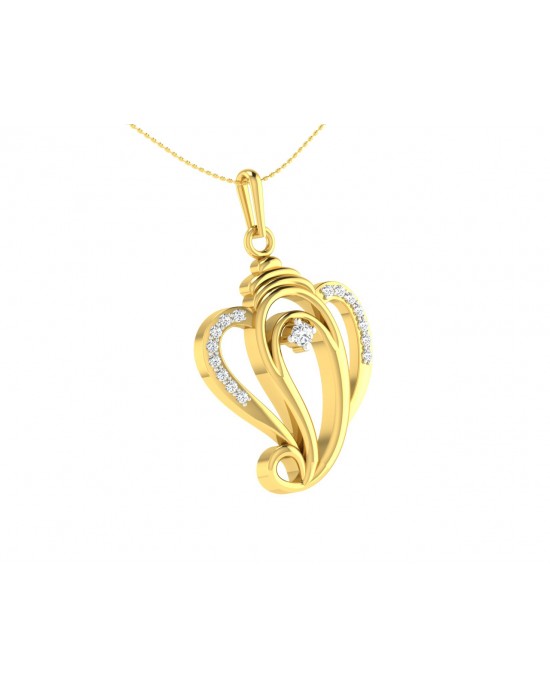 Delicate Ganesh Pendant in gold with diamonds Delicate Ganesh Pendant in gold with diamonds