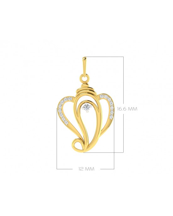 Delicate Ganesh Pendant in gold with diamonds Delicate Ganesh Pendant in gold with diamonds