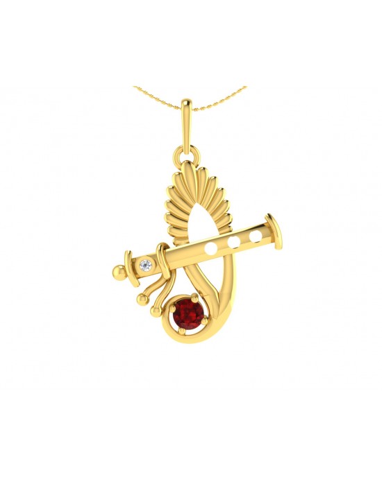Sri Krishna Ethereal Gold pendant with diamonds Sri Krishna Ethereal Gold pendant with diamonds