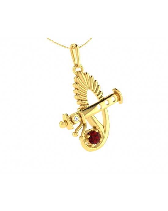 Sri Krishna Ethereal Gold pendant with diamonds Sri Krishna Ethereal Gold pendant with diamonds