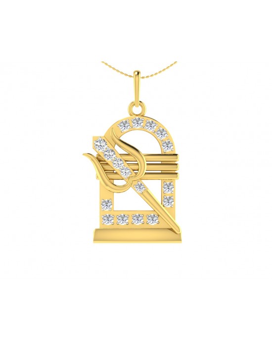 Shiv Trishul & Lingam Pendant with Diamond Shiv Trishul & Lingam Pendant with Diamond