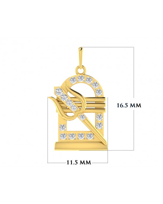 Shiv Trishul & Lingam Pendant with Diamond Shiv Trishul & Lingam Pendant with Diamond