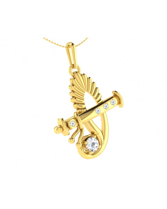 Sri Krishna Gold pendant with diamonds Sri Krishna Gold pendant with diamonds