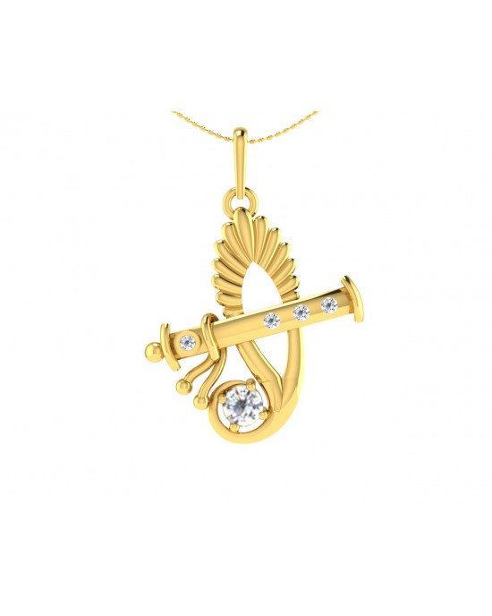 Sri Krishna Gold pendant with diamonds Sri Krishna Gold pendant with diamonds