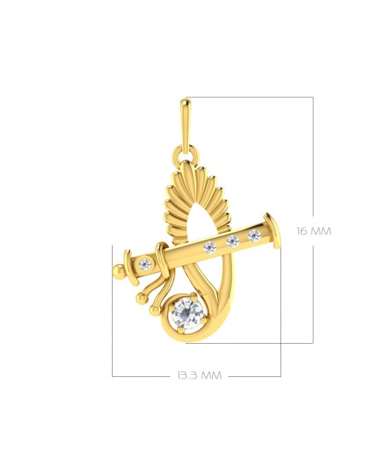 Sri Krishna Gold pendant with diamonds Sri Krishna Gold pendant with diamonds