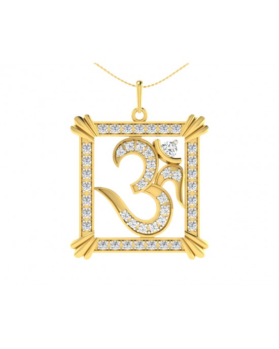 Auspicious Aum Pendant in Gold with diamonds Auspicious Aum Pendant in Gold with diamonds