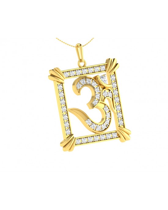 Auspicious Aum Pendant in Gold with diamonds Auspicious Aum Pendant in Gold with diamonds