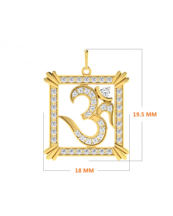 Auspicious Aum Pendant in Gold with diamonds Auspicious Aum Pendant in Gold with diamonds