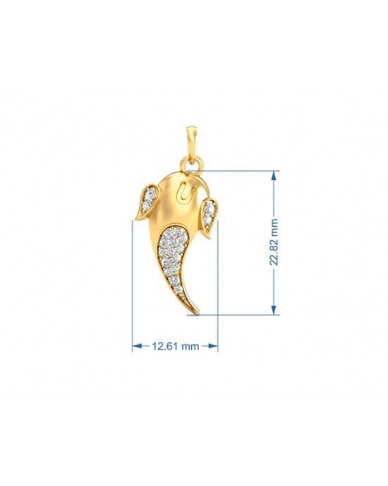 Artistic Ganpati Pendant in Gold with Diamonds Artistic Ganpati Pendant in Gold with Diamonds