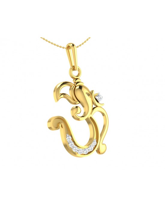 Creative Aum Ganesh Pendant in Gold and diamonds Creative Aum Ganesh Pendant in Gold and diamonds