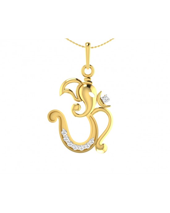Creative Aum Ganesh Pendant in Gold and diamonds Creative Aum Ganesh Pendant in Gold and diamonds