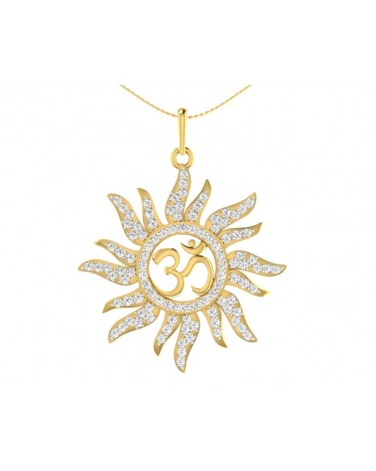 Diamond Aum Pendant in Gold Diamond Aum Pendant in Gold