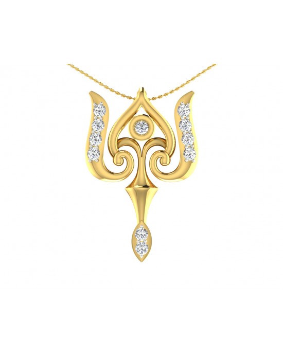 Auspicious Shiv Trident Pendant in Gold Auspicious Shiv Trident Pendant in Gold