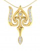 Auspicious Shiv Trident Pendant in Gold Auspicious Shiv Trident Pendant in Gold